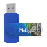 Peacock Feathers IV Colorful Abstract Nature Flash Drive