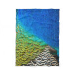 Peacock Feathers IV Colorful Abstract Nature Fleece Blanket