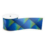 Peacock Feathers IV Colorful Abstract Nature Satin Ribbon