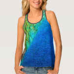 Peacock Feathers IV Colorful Abstract Nature Tank Top