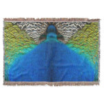 Peacock Feathers IV Colorful Abstract Nature Throw Blanket
