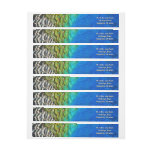 Peacock Feathers IV Colorful Abstract Nature Wrap Around Label