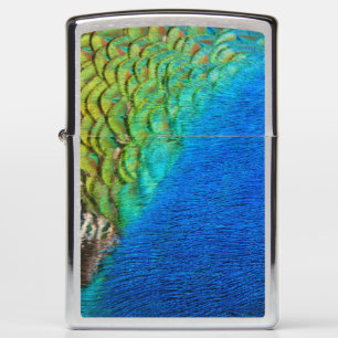 Peacock Feathers IV Colorful Abstract Nature Zippo Lighter