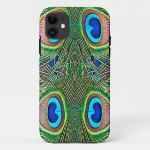 Peacock Feathers Kaleidoscope Print iPhone 11 Case