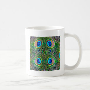 Peacock Feathers Kaleidoscope Print Coffee Mug