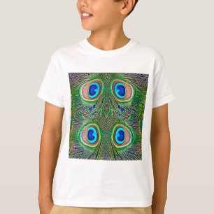 Peacock Feathers Kaleidoscope Print T-Shirt