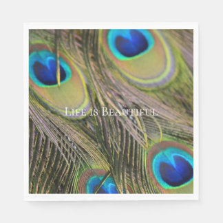 Peacock Feathers Kauai Hawaii Napkins