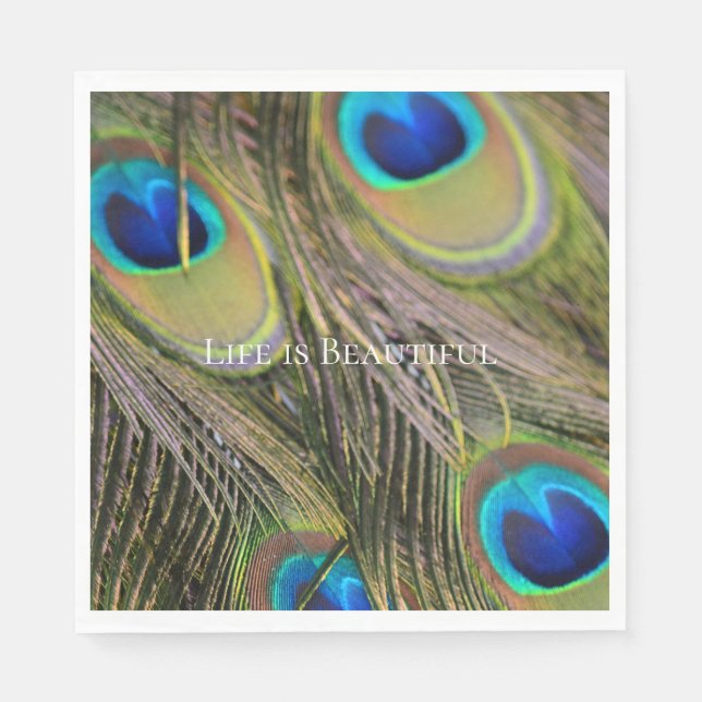 Peacock Feathers Kauai Hawaii Napkins (Front)