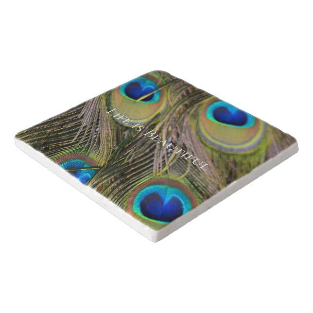 Peacock Feathers Kauai Hawaii Trivet (Corner)