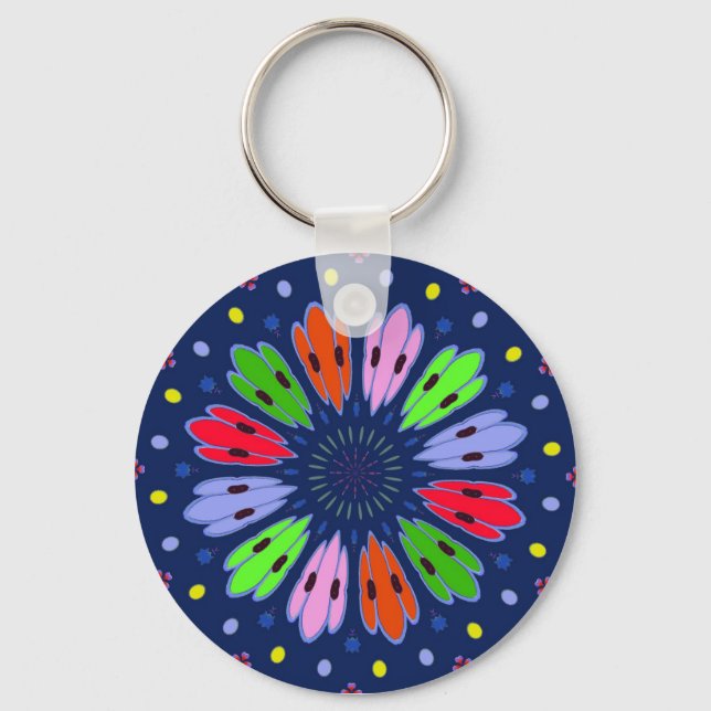 Peacock Feathers Keychain (Front)