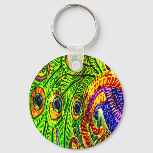 Peacock Feathers Keychain