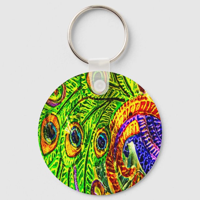 Peacock Feathers Keychain (Front)