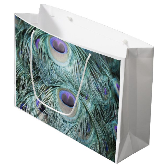 peacock feathers. large gift bag (Front Angled)
