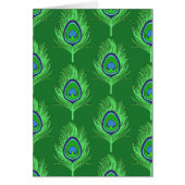 Peacock Feathers, Lime Green on Emerald Green (Front)