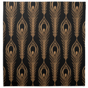 Peacock Feathers, Luxury Oriental Pattern. Cloth Napkin