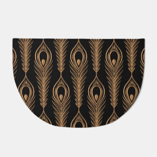 Peacock Feathers, Luxury Oriental Pattern. Doormat