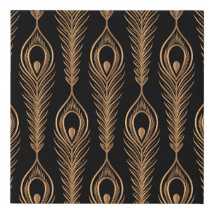Peacock Feathers, Luxury Oriental Pattern. Faux Canvas Print