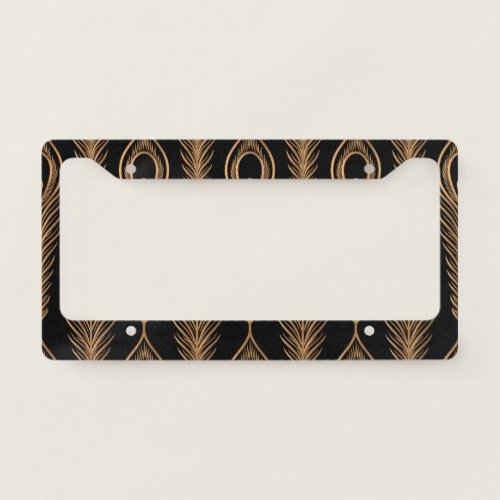 Peacock Feathers Luxury Oriental Pattern License Plate Frame