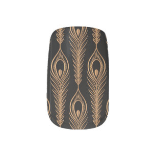 Peacock Feathers, Luxury Oriental Pattern. Minx Nail Art