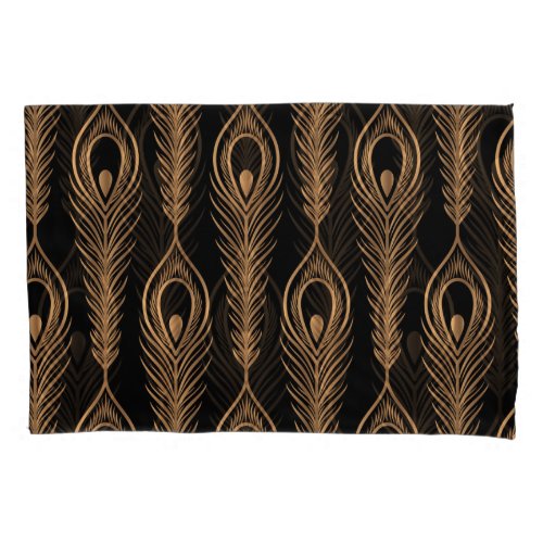 Peacock Feathers Luxury Oriental Pattern Pillow Case