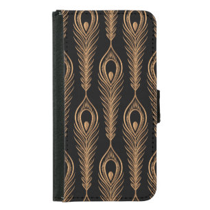 Peacock Feathers, Luxury Oriental Pattern. Samsung Galaxy S5 Wallet Case