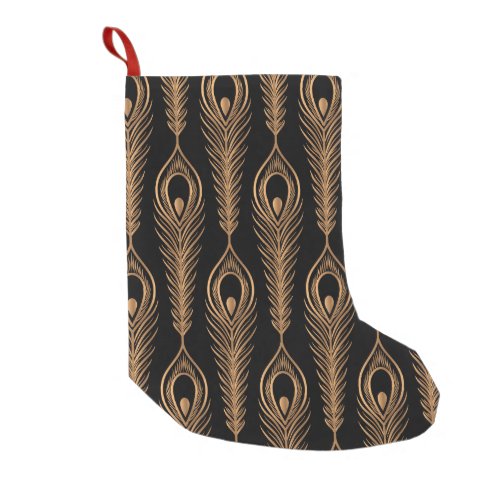 Peacock Feathers Luxury Oriental Pattern Small Christmas Stocking