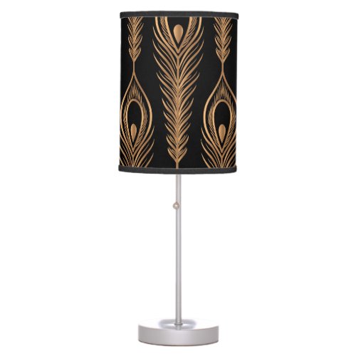 Peacock Feathers Luxury Oriental Pattern Table Lamp