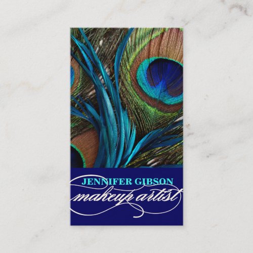 Peacock Feathers | Make-Up Artist Business Cards