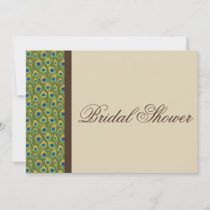 Peacock Feathers Modern Bridal Shower Invitation