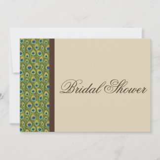 Peacock Feathers Modern Bridal Shower Invitation