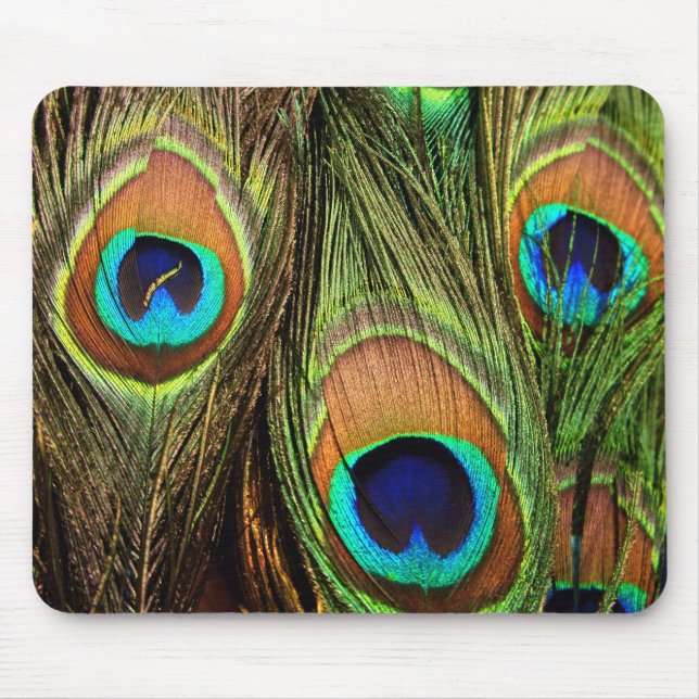 Peacock Feathers Mousepad (Front)