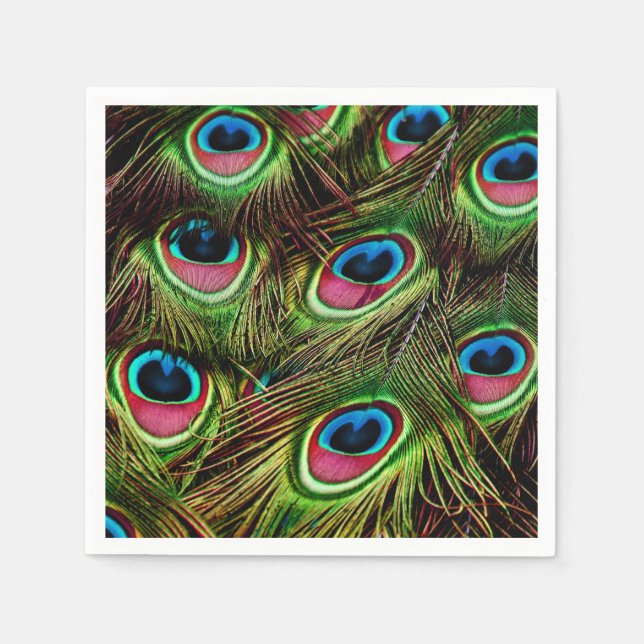 Peacock Feathers Napkins (Front)