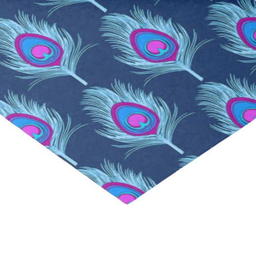 Peacock Feathers Navy and Pastel Blue Tissue Paper