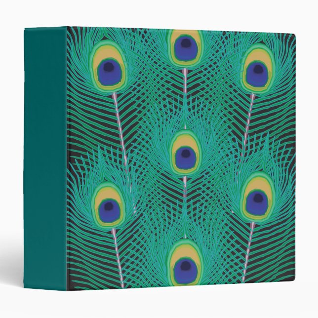 peacock feathers notebook 3 ring binder (Front/Spine)