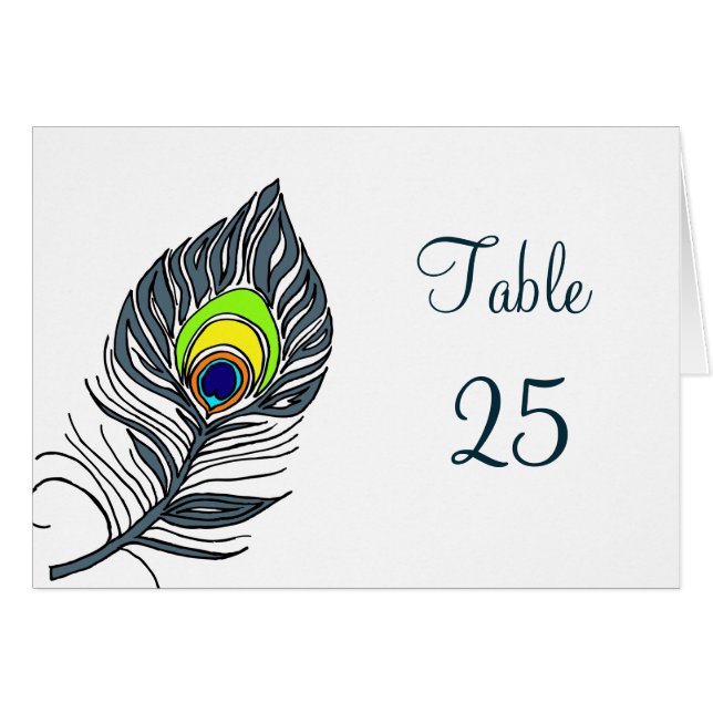 Peacock Feathers Number Cards (Front Horizontal)