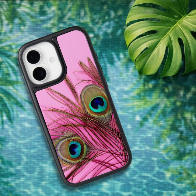 Peacock Feathers on Pink OtterBox iPhone Case (Creator Uploaded)