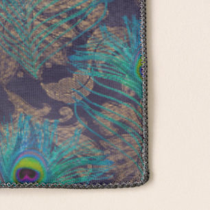 Peacock Feathers on Purple Scarf