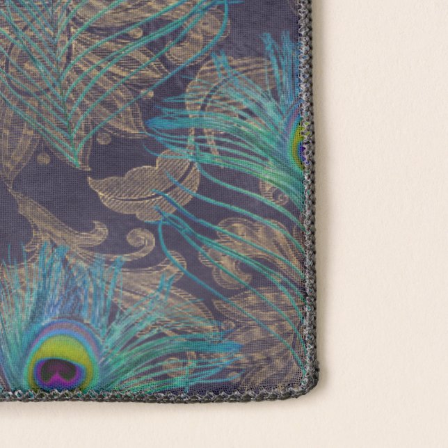 Peacock Feathers on Purple Scarf (Detail)