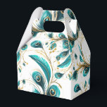 Peacock Feathers Party Treat Box<br><div class="desc">Party favor box is shown in a pretty peacock feathers print.
Customize this item and add to it or buy as shown.
Tip: Add a sticker to it with names and add some pretty ribbon.






Licensed Image



















Tip: Just add your great treats and add some festive ribbon.</div>