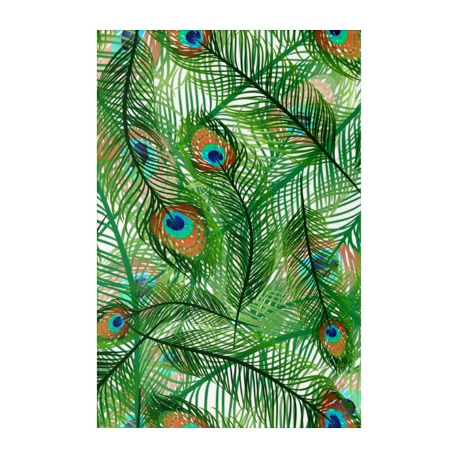 peacock feathers pattern acrylic print (Front)