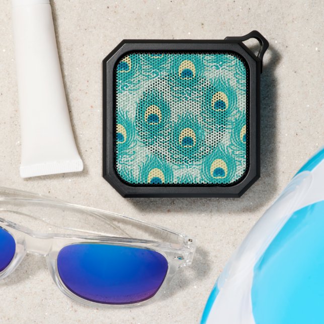 Peacock feathers pattern bluetooth speaker (Insitu(Beach))