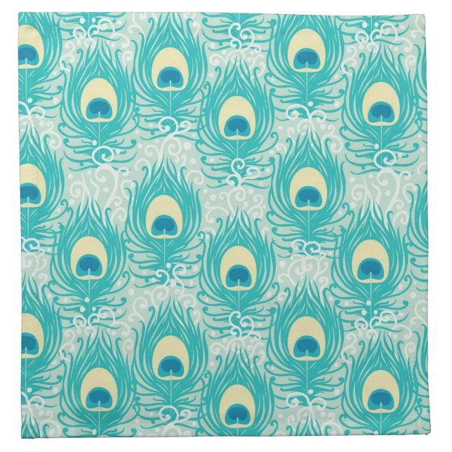 Peacock feathers pattern cloth napkin (Front)