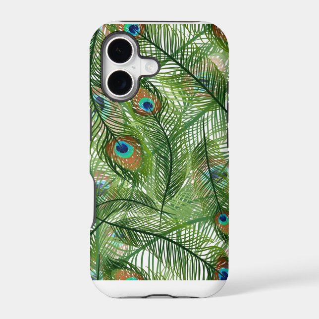 Peacock feathers pattern iphone case (Back)