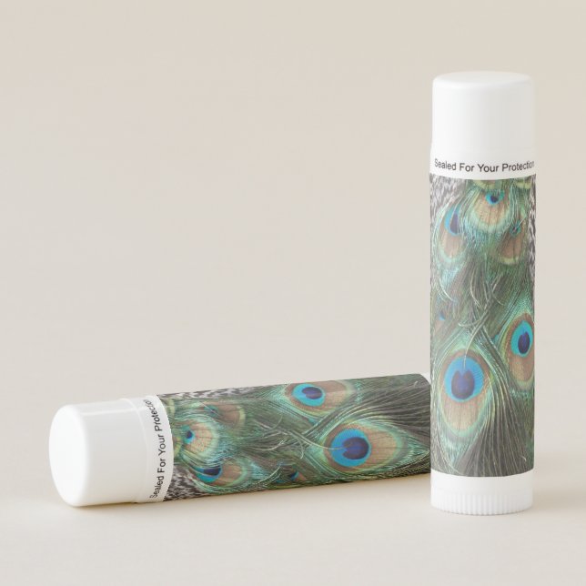 Peacock Feathers Pattern Lip Balm (Front)