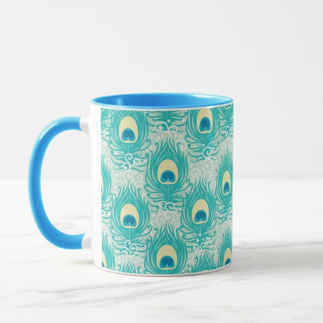 Peacock feathers pattern mug (Left)