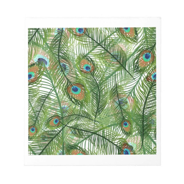 Peacock feathers pattern notepad (Front)