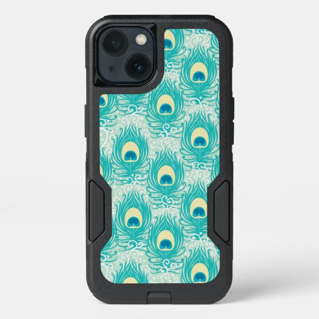 Peacock feathers pattern otterbox iPhone case (Back)