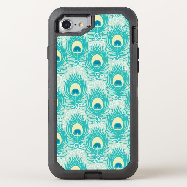 Peacock feathers pattern otterbox iPhone case (Back)