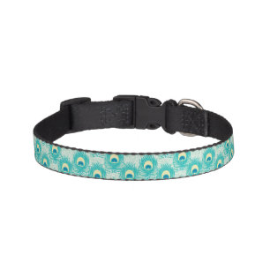 Peacock feathers pattern pet collar
