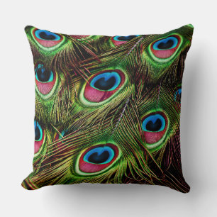 Peacock Feathers Pattern pillow cotton